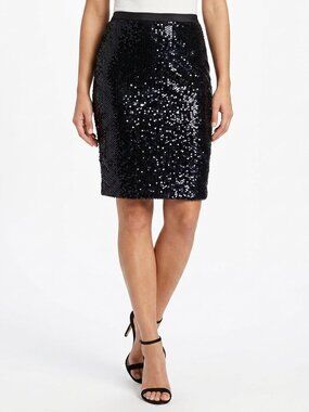 Ann Taylor Black Sequin Pencil Skirt NEW- Sz. 2
